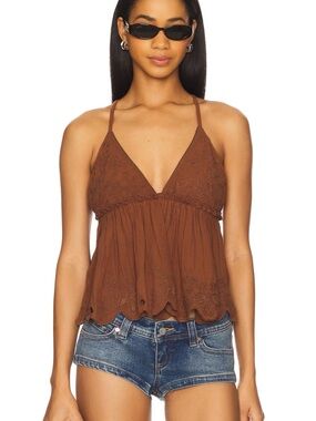 NWT Free People Sunny Days Cami in Chocolate